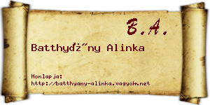 Batthyány Alinka névjegykártya